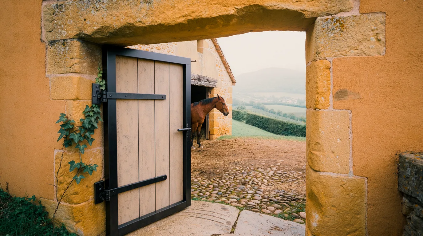 Entrée, Ferme équestre de La Loze, centre équestre à Le Poët-Laval